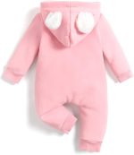 koramesis Adorable Baby Girl Romper Fall Warm Cartoon Bodysuit Clothes Long Sleeve Cartoon Hooded Fleece Romper Jumpsuit - Image 2